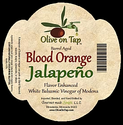 Blood Orange Jalapeno Aged White Balsamic Vinegar from Olive on Tap
