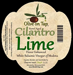 Cilantro Lime Aged White Balsamic Vinegar from Olive on Tap