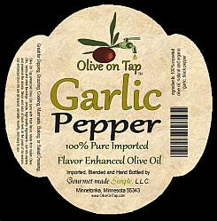 Garlic Pepper Enhanced Olive Oil from Olive on Tap