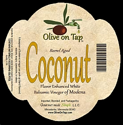 Coconut Aged White Balsamic Vinegar from Olive on Tap