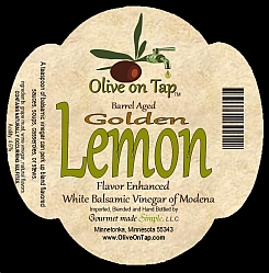 Golden Lemon Aged White Balsamic Vinegar from Olive on Tap